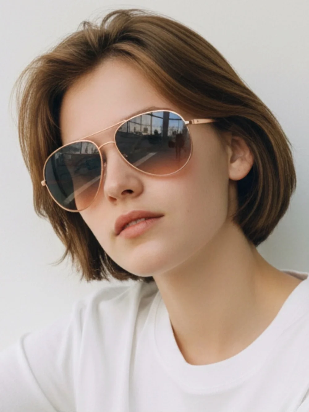 Jessica Simpson J5596 Classic Metal Aviator Sunglasses Rose Gold/Blue